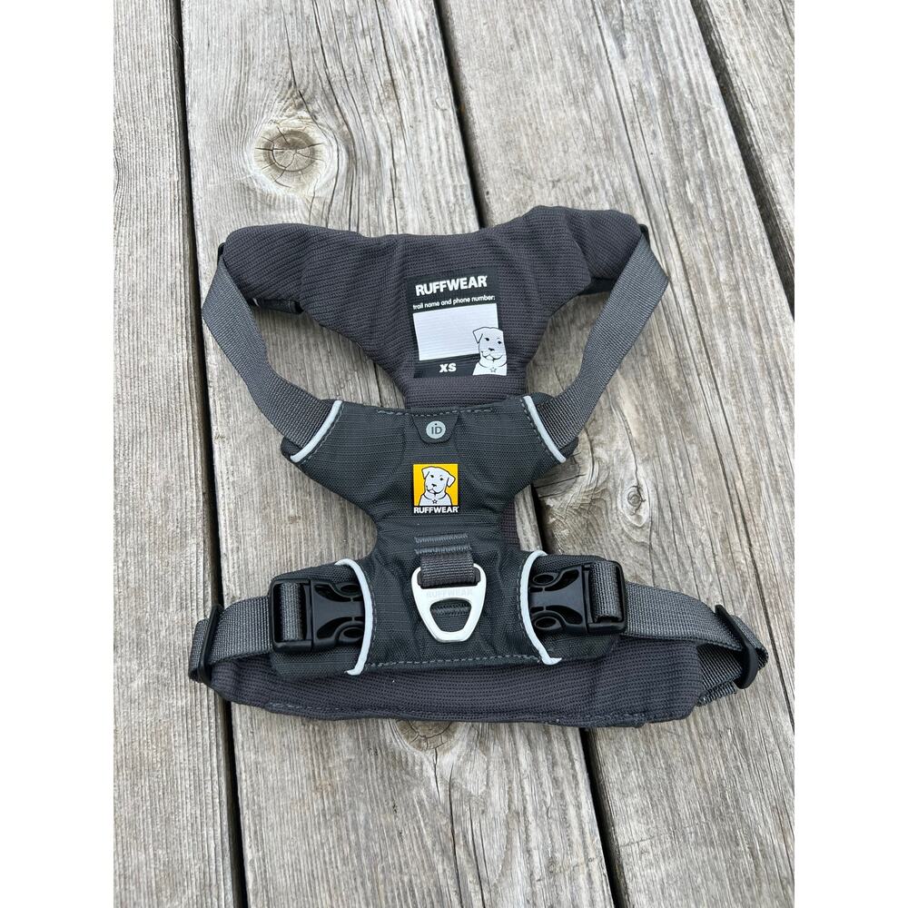 Ruffwear front range dog harness gray Xs EUC collar hiking walking training
